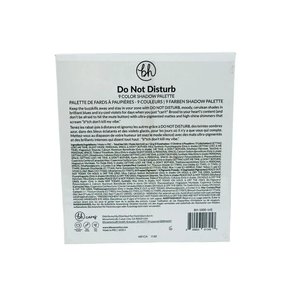 Bh Cosmetics Do Not Disturb 9 Color Shadow Palette - 0.42 oz / 12g